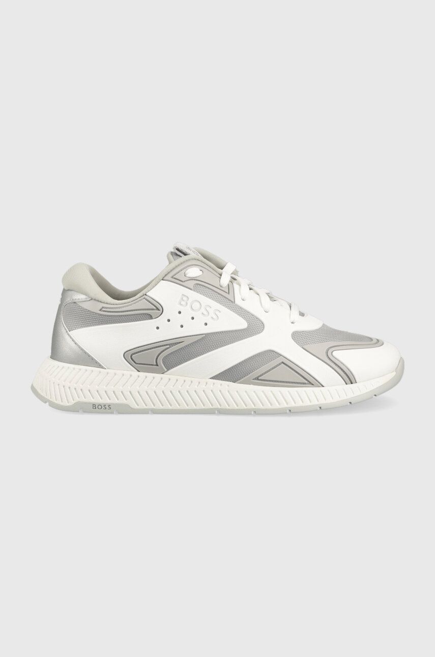 Sneakers boty BOSS Titanium šedá barva - šedá -  Svršek: Umělá hmota