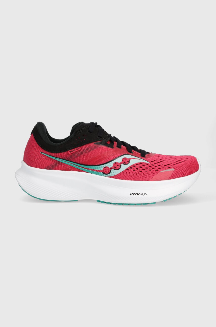 Levně Běžecké boty Saucony Ride 16 růžová barva