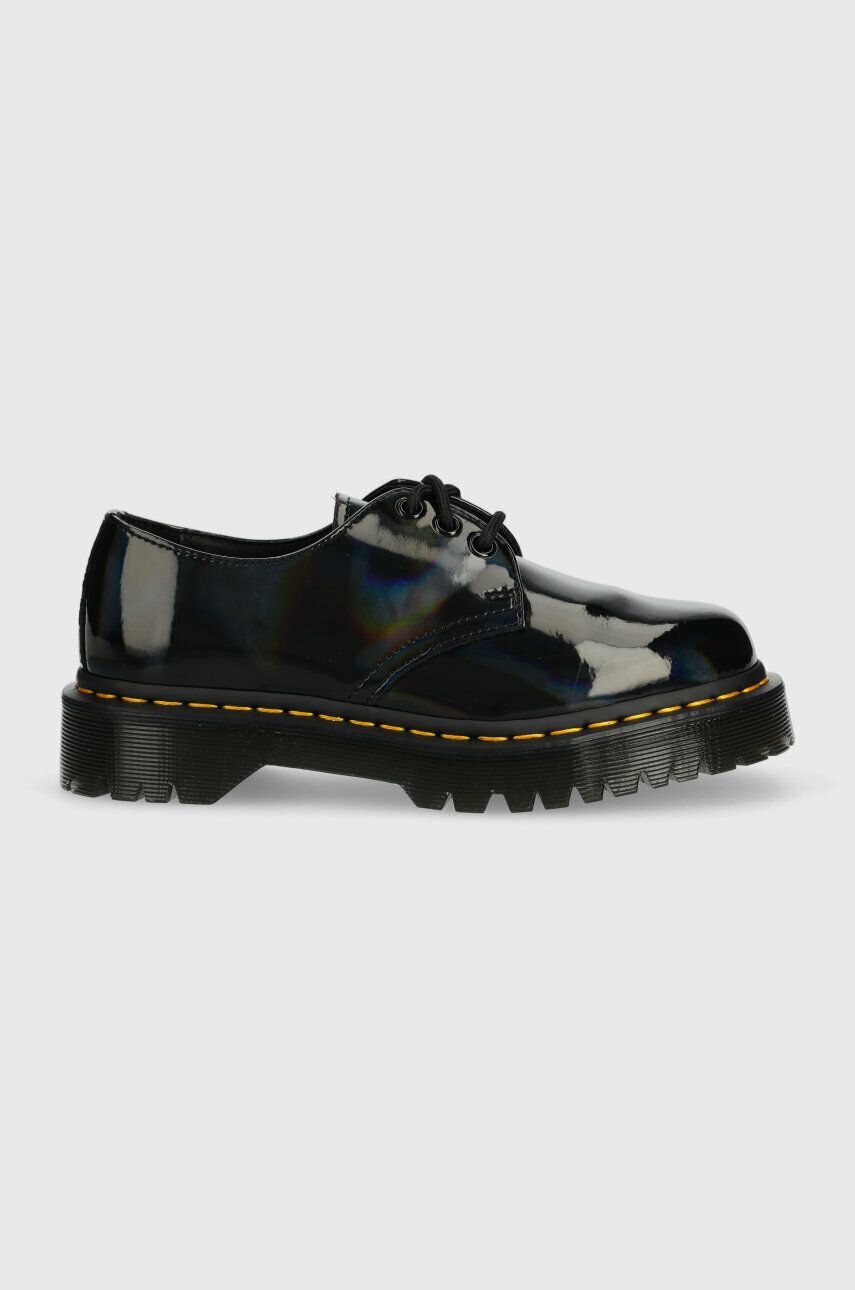 Dr. Martens pantofi de piele 1461 Bex femei, culoarea negru, cu toc plat, DM30563001 DM30563001-Black 1461