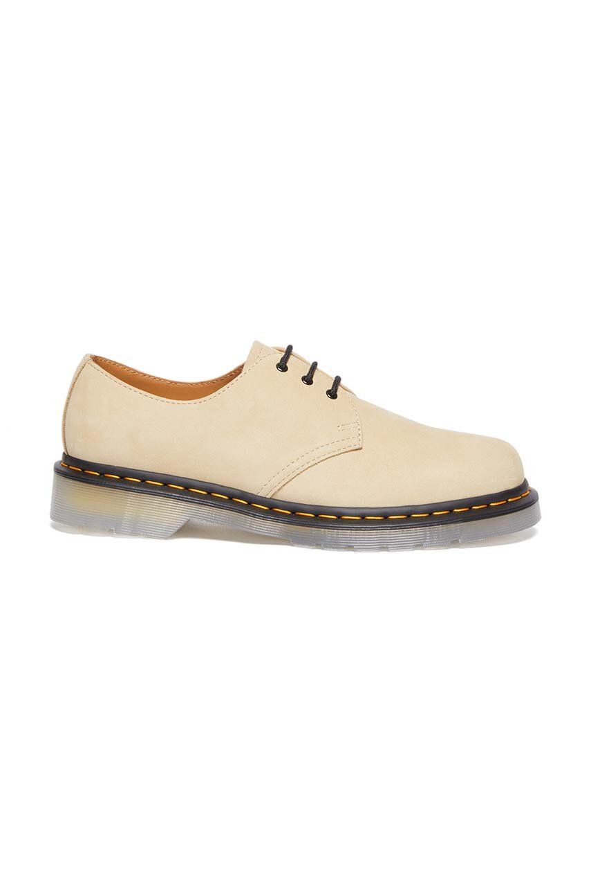 Dr. Martens Pantofi De Piele Intoarsa 1461 Iced Ii Femei, Culoarea Bej, Cu Toc Plat, Dm30641505