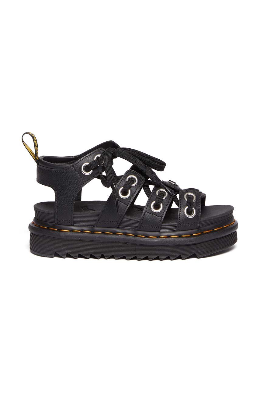 Dr. Martens sandale de piele Blaire HDW femei, culoarea negru, cu platforma, DM30701001 answear.ro