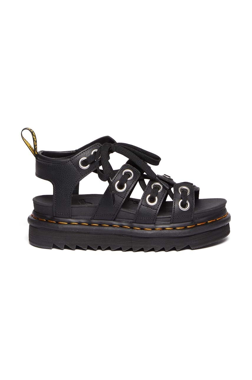 Levně Kožené sandály Dr. Martens Blaire HDW dámské, černá barva, na platformě, DM30701001