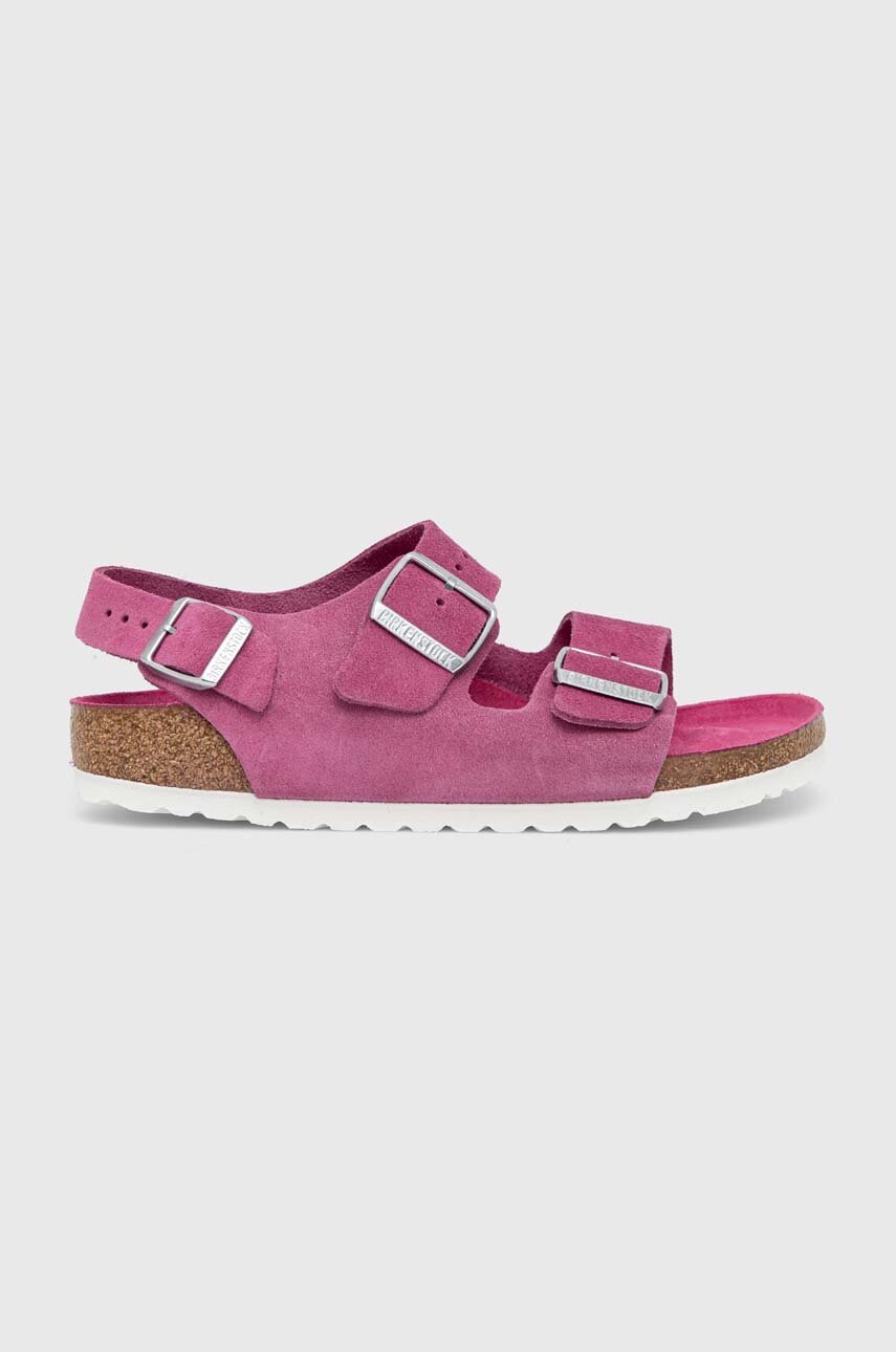 

Велурени сандали Birkenstock Milano Suede в розово 1024265, Розов