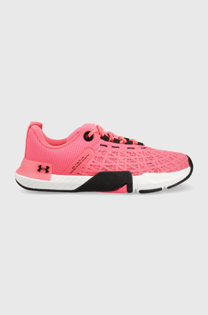 Levně Tréninkové boty Under Armour TriBase Reign 5 růžová barva