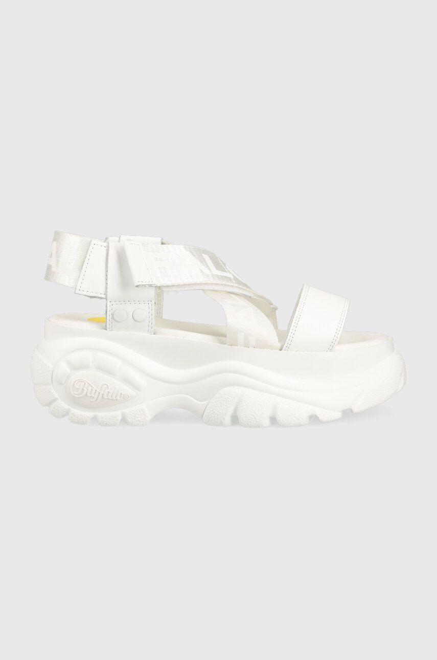 Sandály Buffalo Classic Snd dámské, bílá barva, na platformě, 1533301 - bílá -  Svršek: Textiln