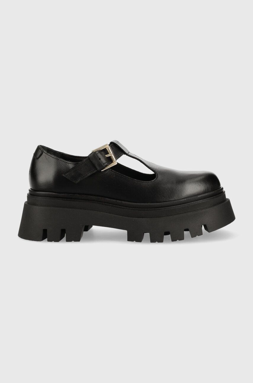 Alohas pantofi de piele Diane femei, culoarea negru, cu platforma, S00335.25
