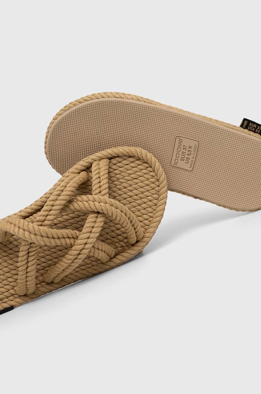 Παντόφλες Bohonomad Bodrum χρώμα: μπεζ, BOD.0012.WSL φωτογραφία