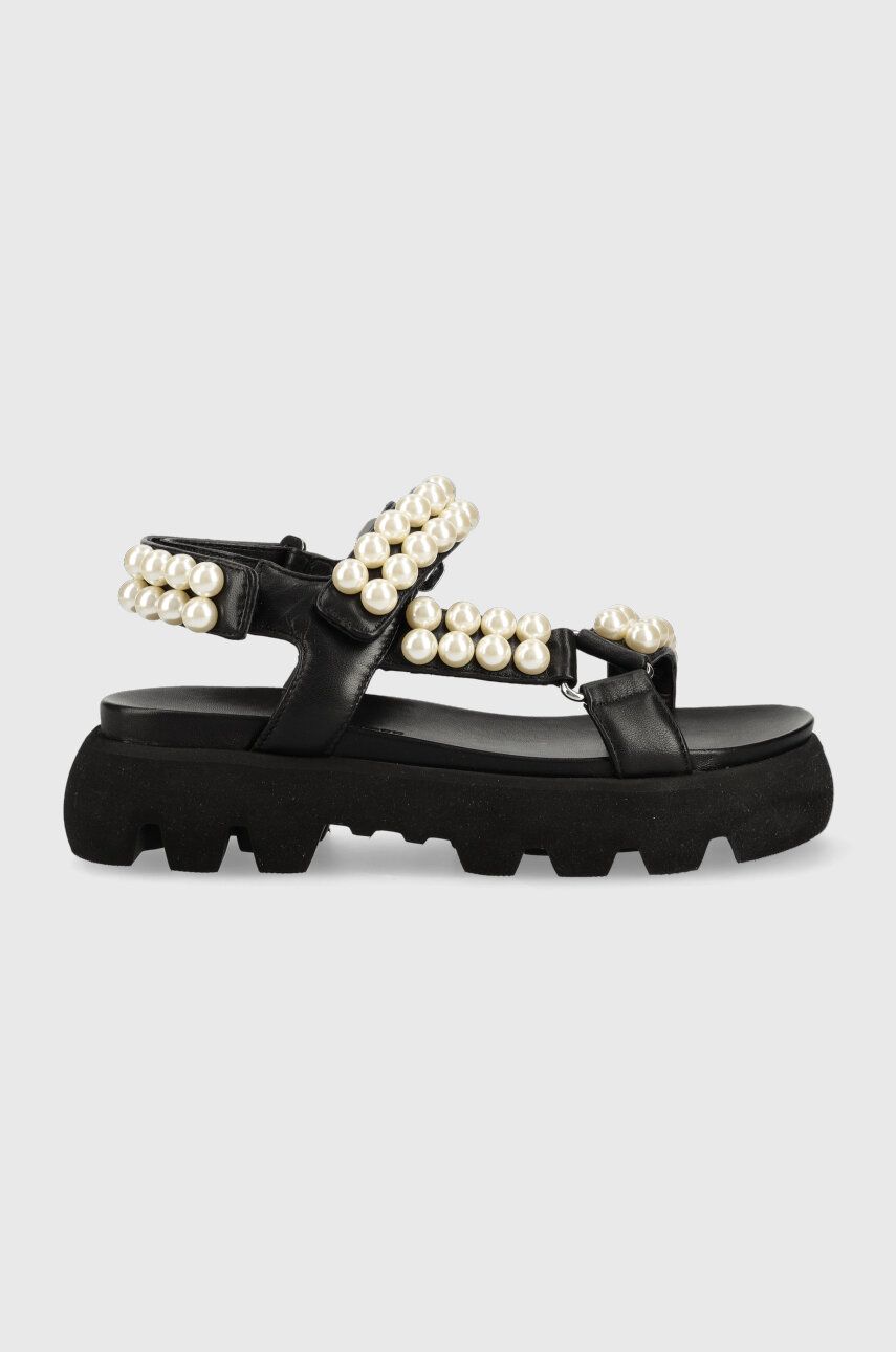 Kennel & Schmenger sandale de piele Skill femei, culoarea negru, cu platforma, 91-47020 91-47020