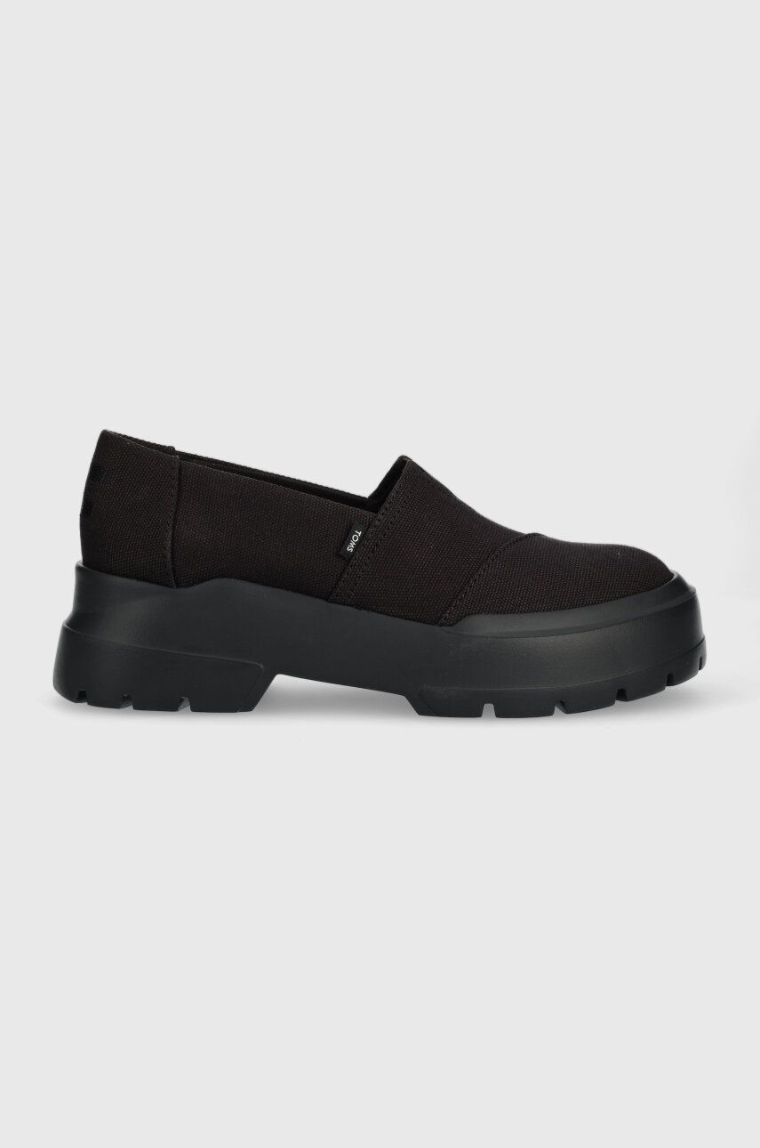 Toms pantof Alpargata Combat Low femei, culoarea negru, cu platforma, 10019548 10019548