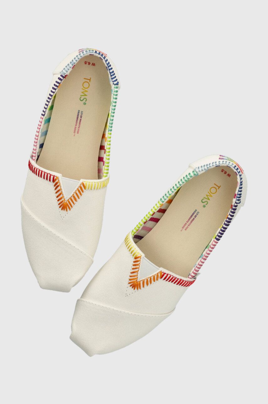 Espadrilky Toms Alpargata bílá barva, 10019520 - bílá - Svršek: Textilní materiál Vnitřek: Text