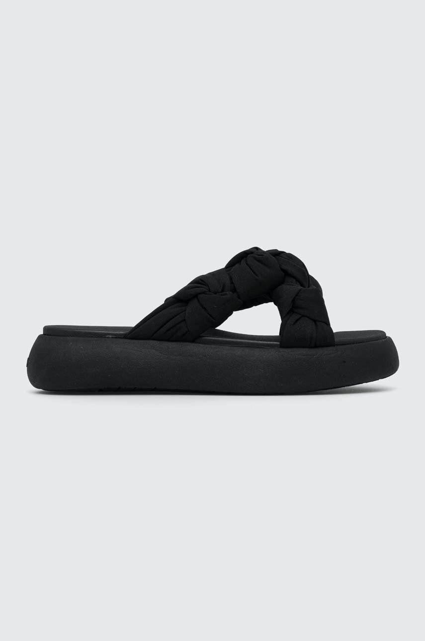 Levně Pantofle Toms Alpargata Mallow Crossover dámské, černá barva, na platformě, 10019725