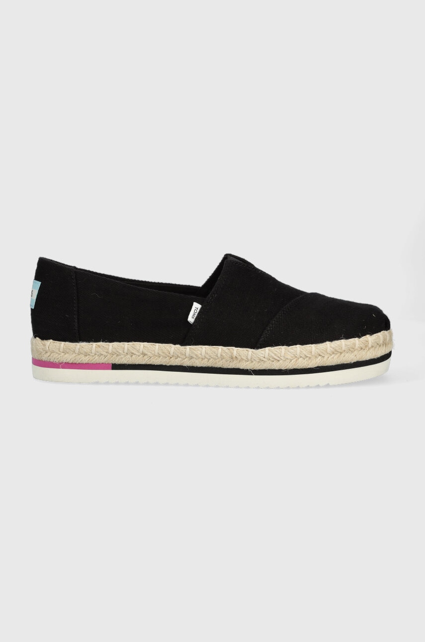 Levně Espadrilky Toms Alpargata Platform Rope černá barva, 10017831