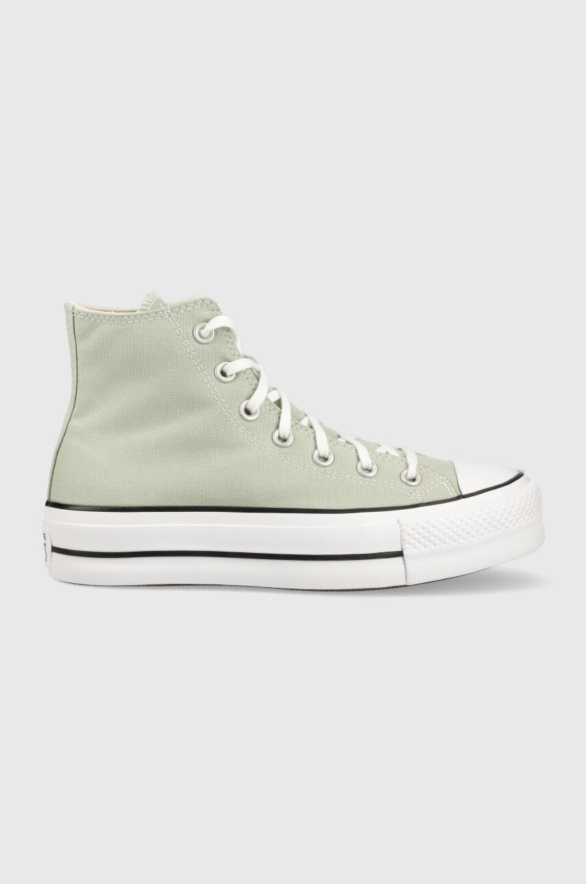 Kecky Converse Chuck Taylor All Star Lift HI dámské, zelená barva, A03541C - zelená -  Svršek: 