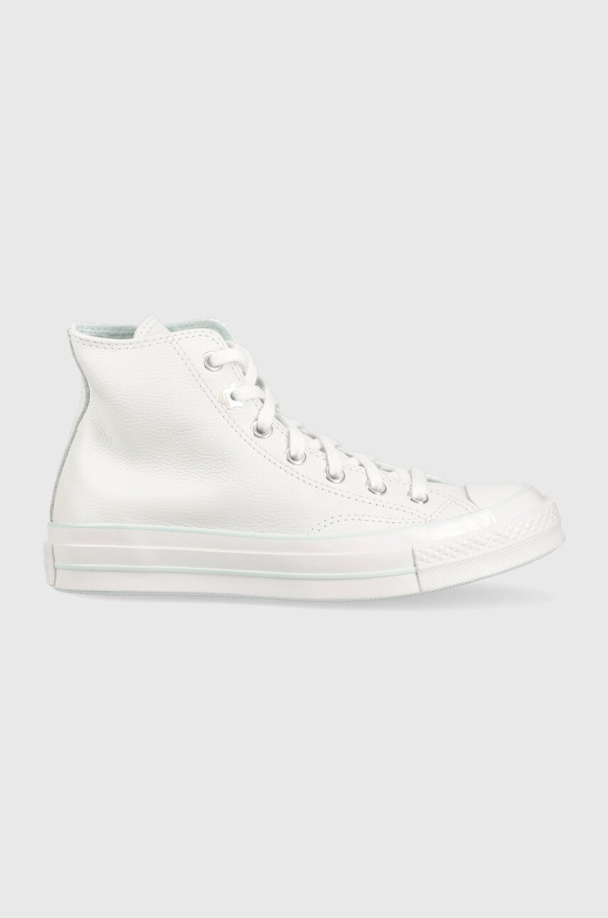 Converse tenisi de piele Chuck 70 femei, culoarea alb, A05024C