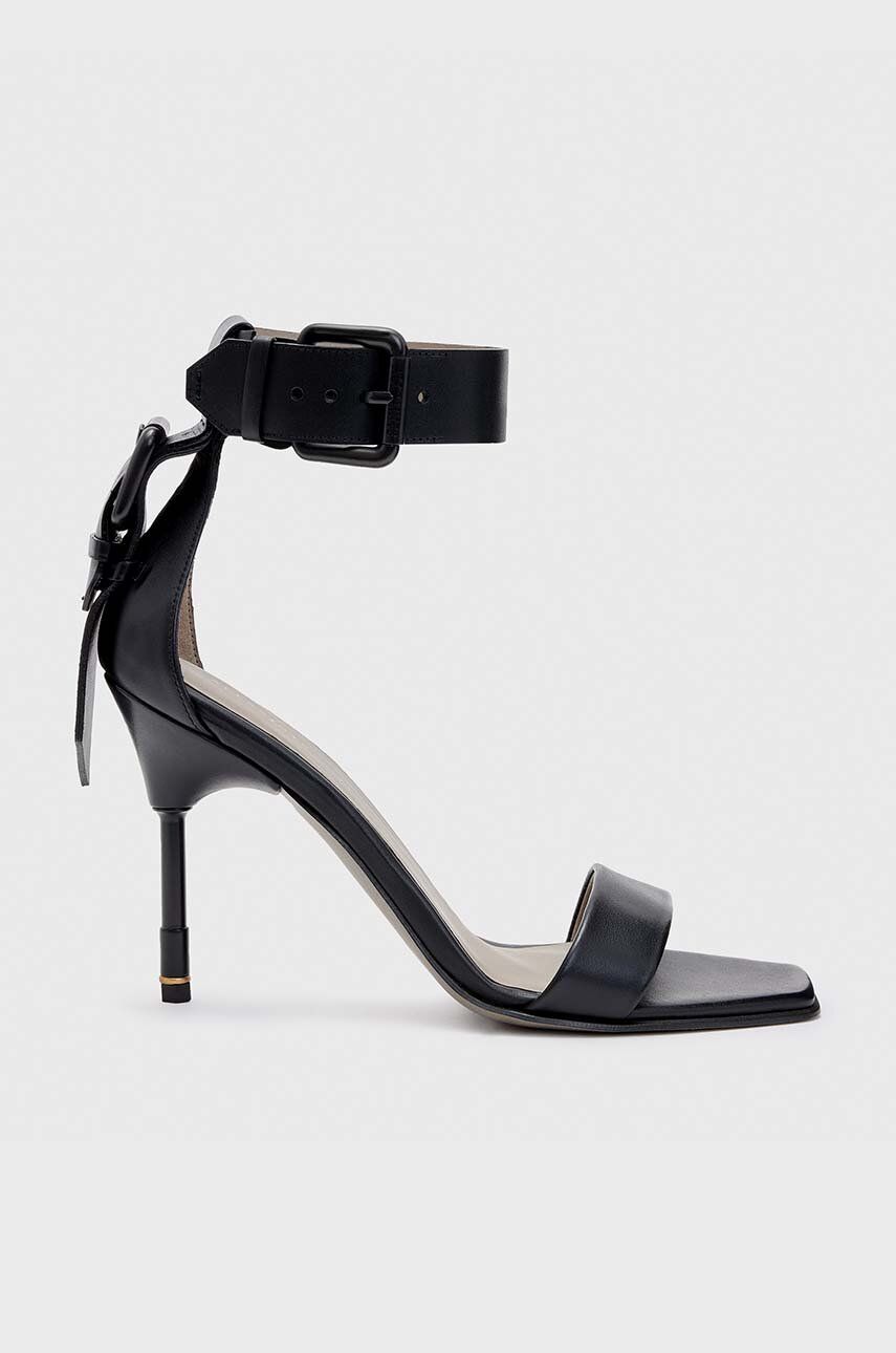 AllSaints sandale de piele Noir culoarea negru, WF677Y