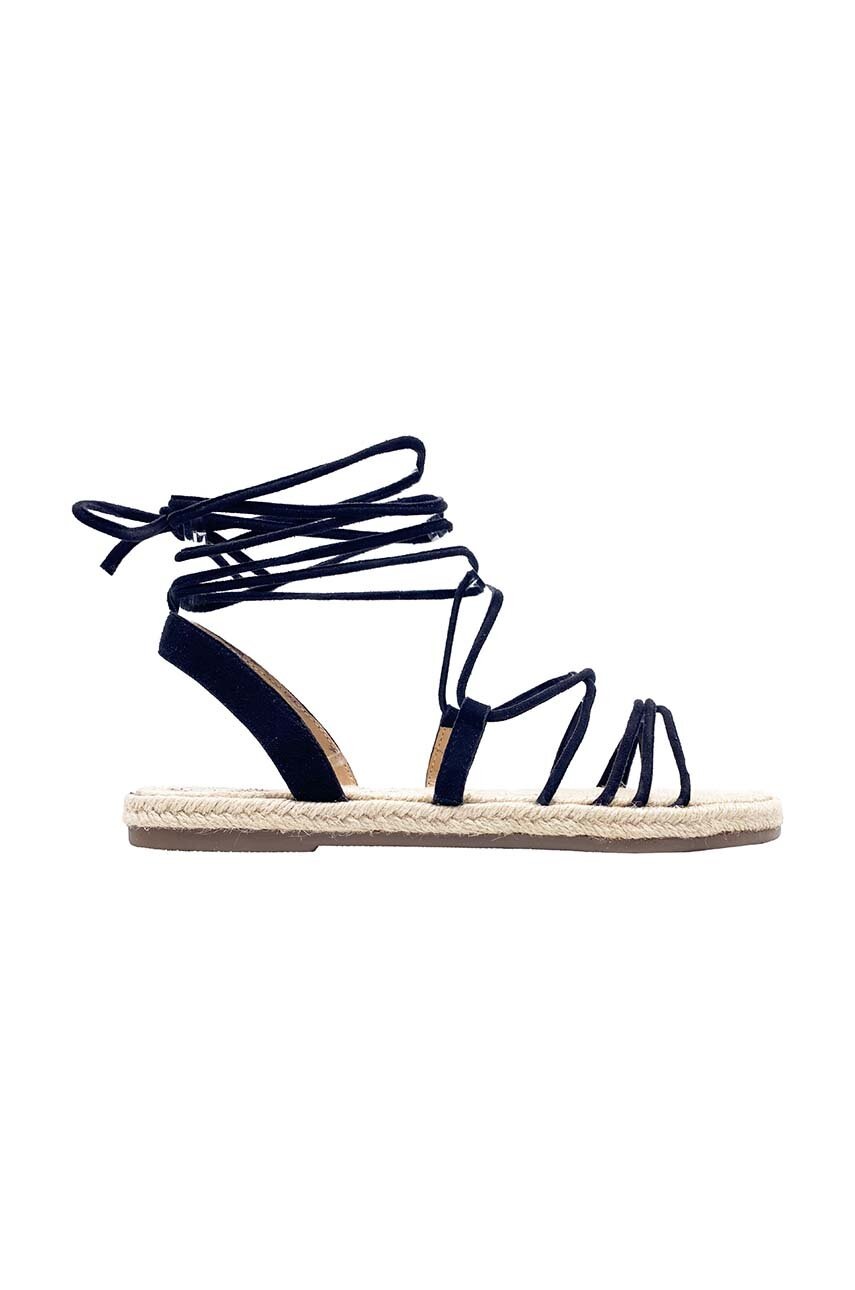 Levně Semišové sandály Manebi Jute Sandals dámské, černá barva, P 0.0 Y0