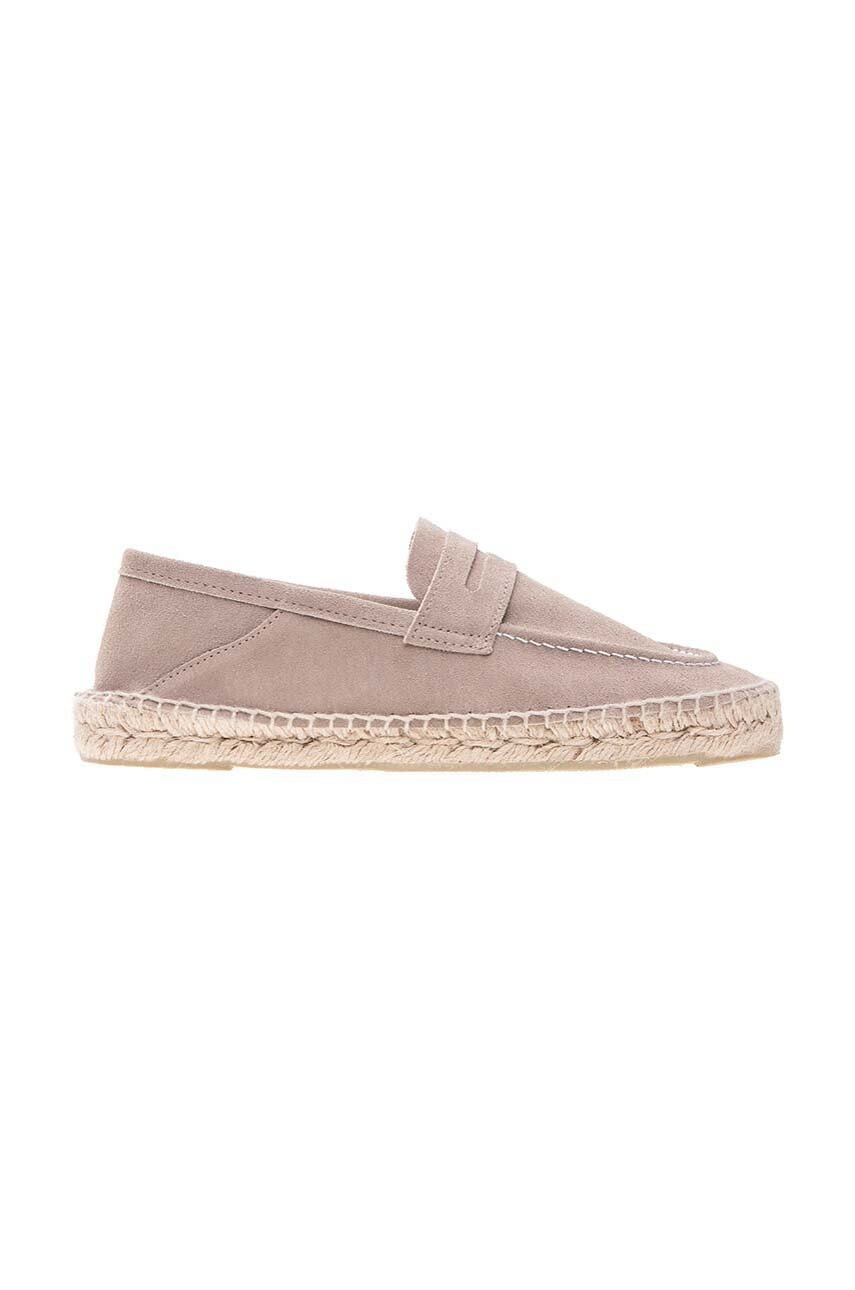 Manebi Espadrile Din Piele Intoarsa Loafers Espadrilles Culoarea Maro, W 1.9 Lw