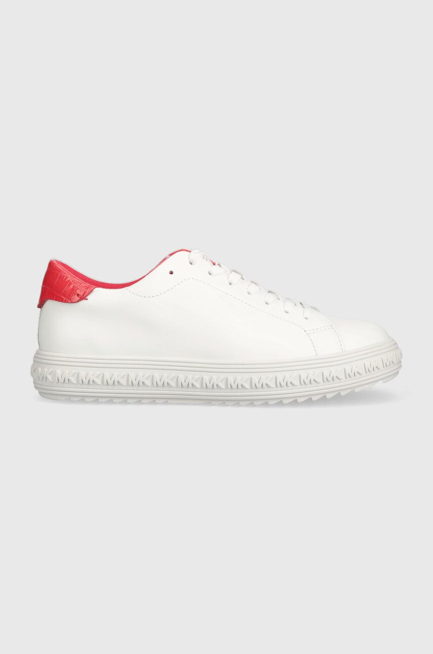Kožené sneakers boty MICHAEL Michael Kors Grove bílá barva, 43S3GVFS2L - bílá -  Svršek: Přírod