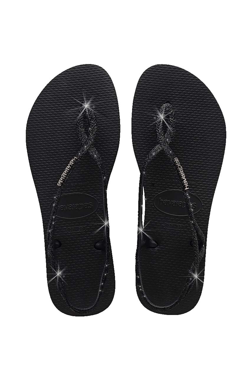 Levně Sandály Havaianas LUNA SPARKLE dámské, černá barva, 4148065.0090