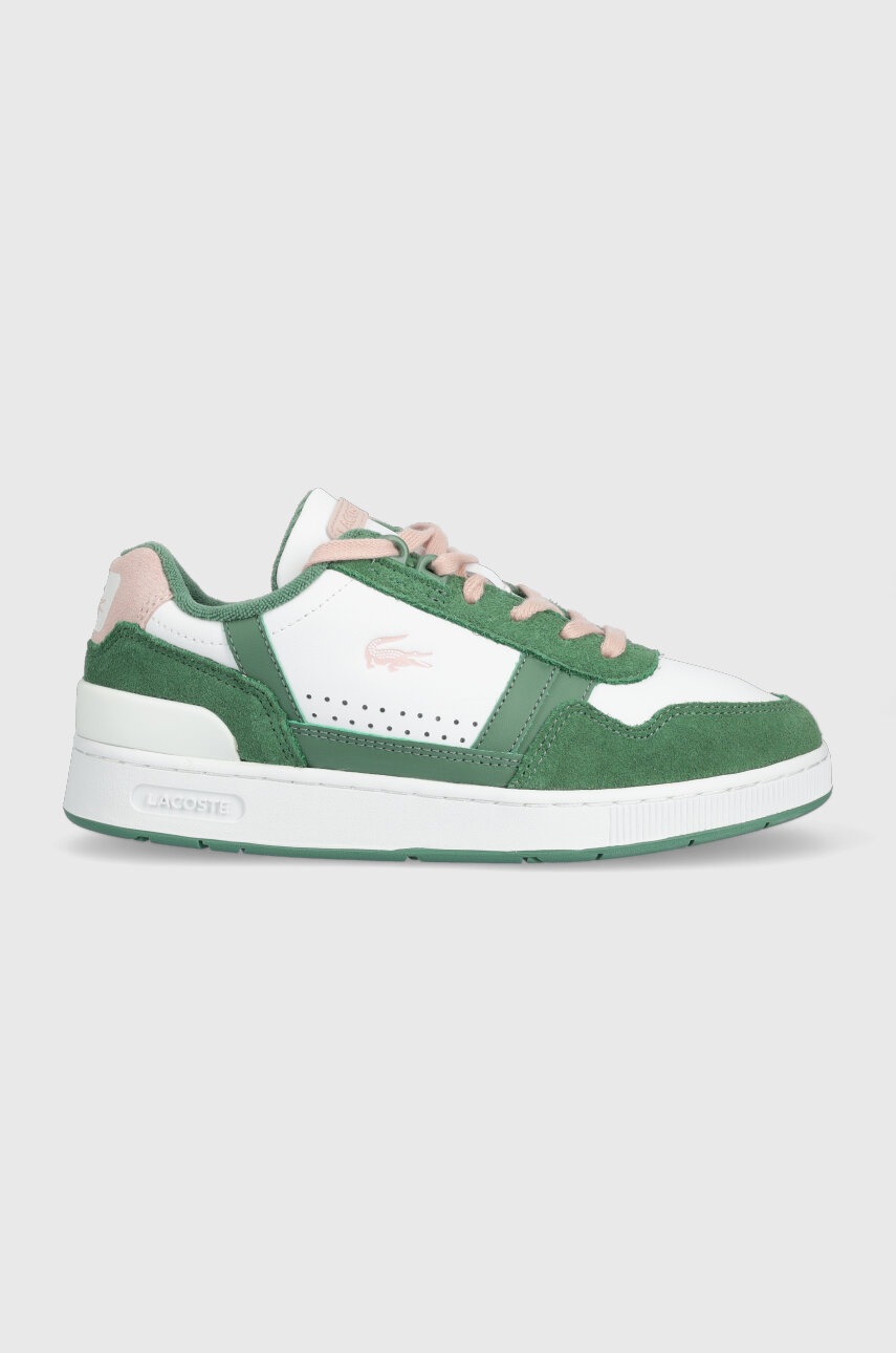

Кожени маратонки Lacoste T-Clip Leather Colour Contrast в зелено 45SFA0064, Зелен