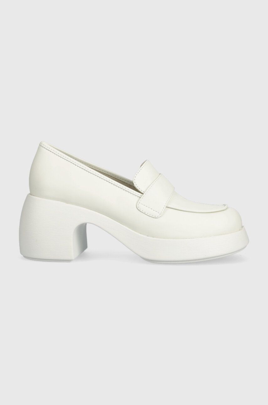 Camper pantofi de piele Thelma culoarea alb, cu toc drept