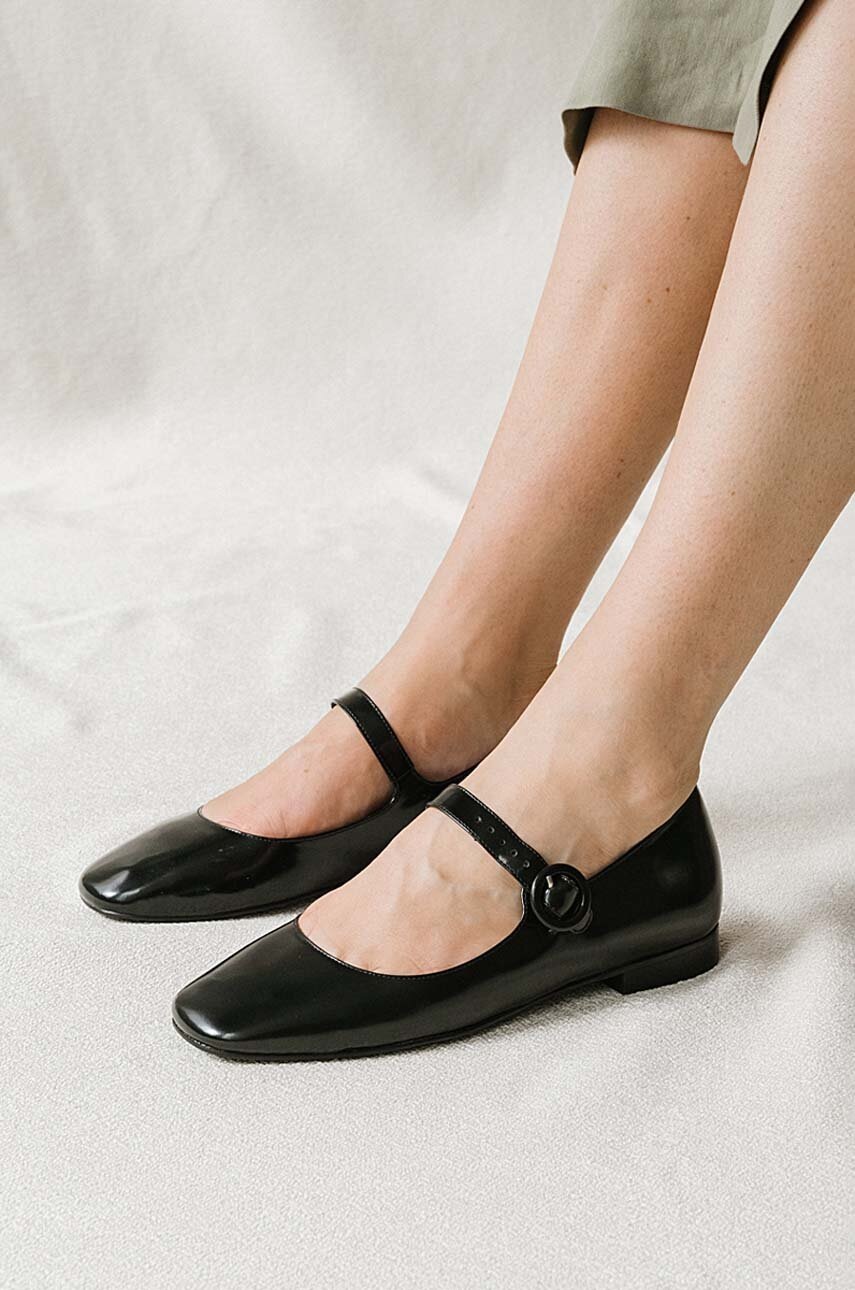 Δερμάτινες μπαλαρίνες Jonak DAURINE CUIR GLACE χρώμα: μαύρο, 3300192 φωτογραφία