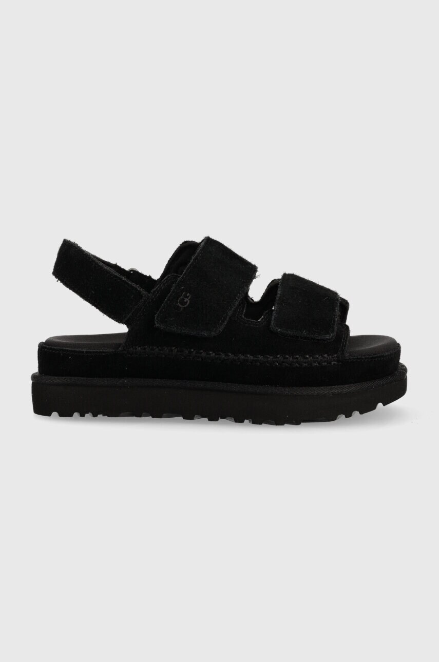 

Велурени сандали UGG Goldenstar в черно с платформа 1141493, Черен