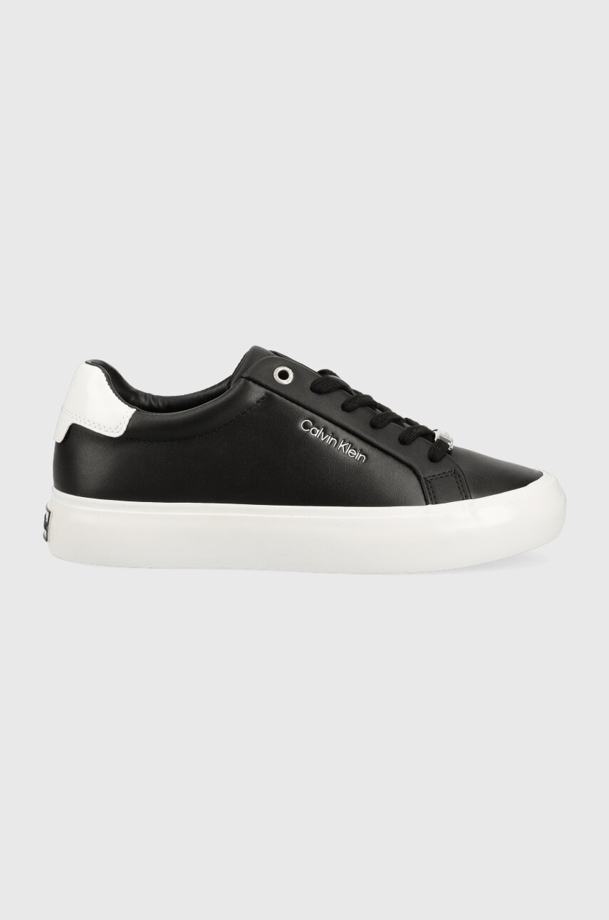 

Кожени маратонки Calvin Klein VULC LACE UP в черно HW0HW01406, Черен