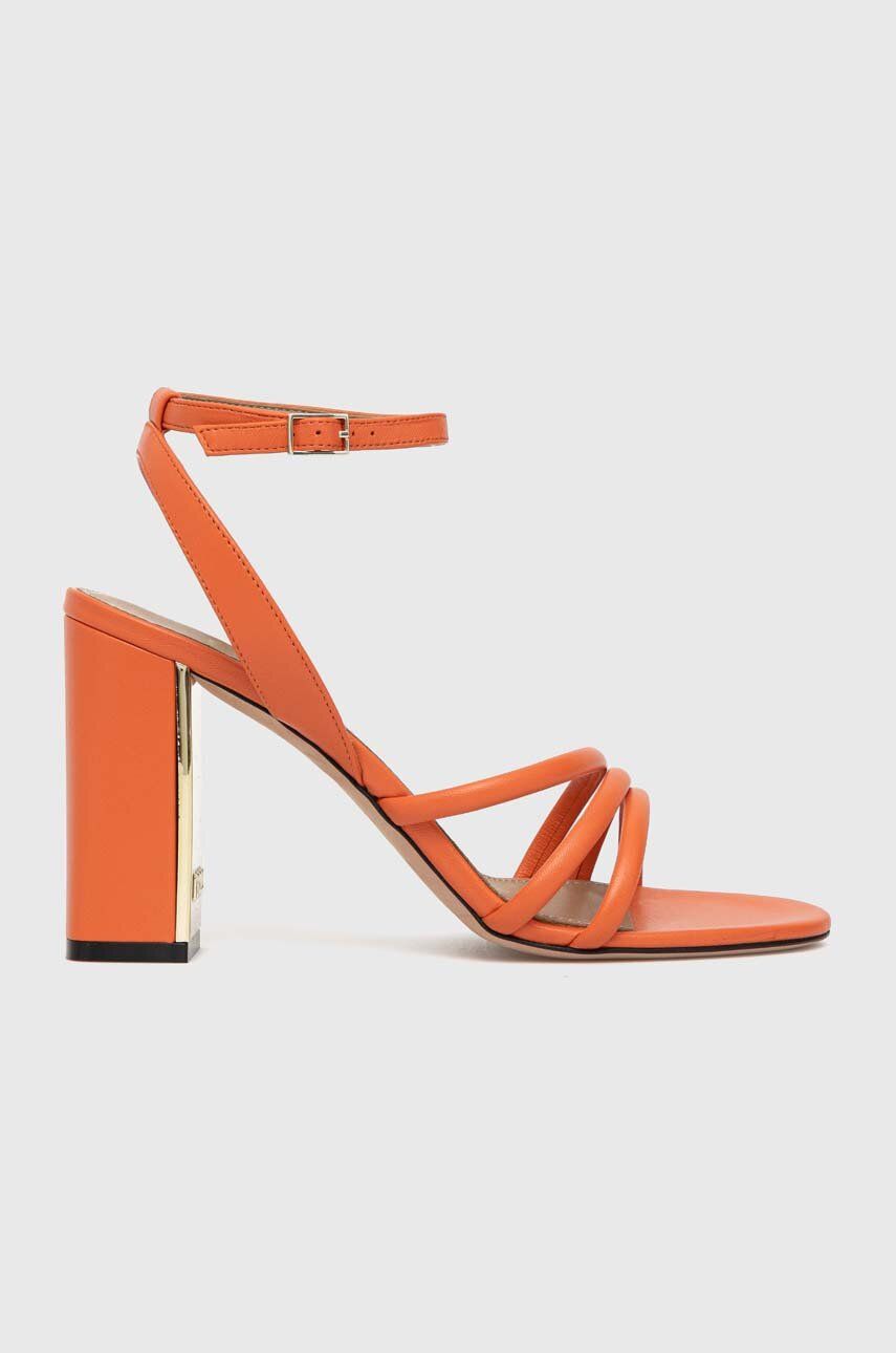 Kožené sandály BOSS Mandy oranžová barva, 50493063 - oranžová -  Svršek: Přírodní kůže Vni