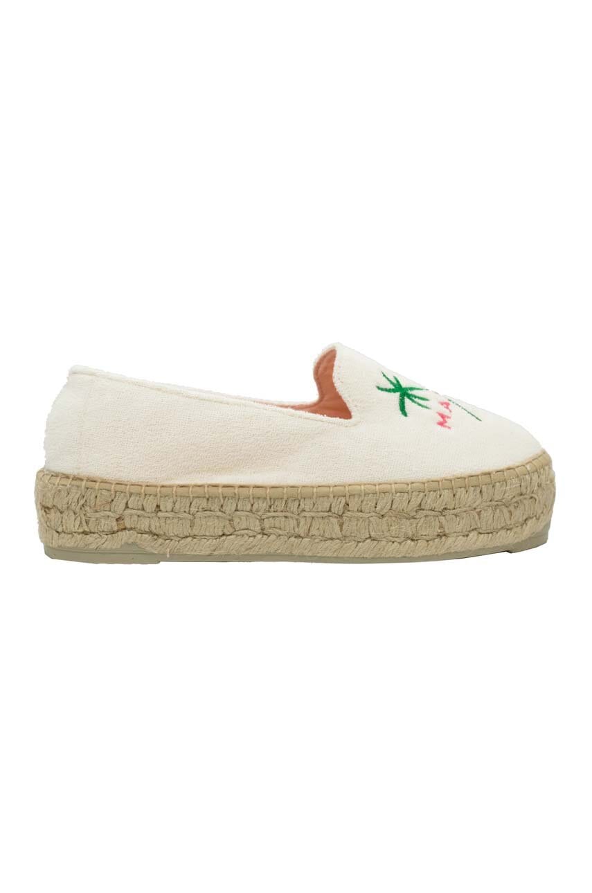 Manebi espadrile culoarea bej, cu platforma