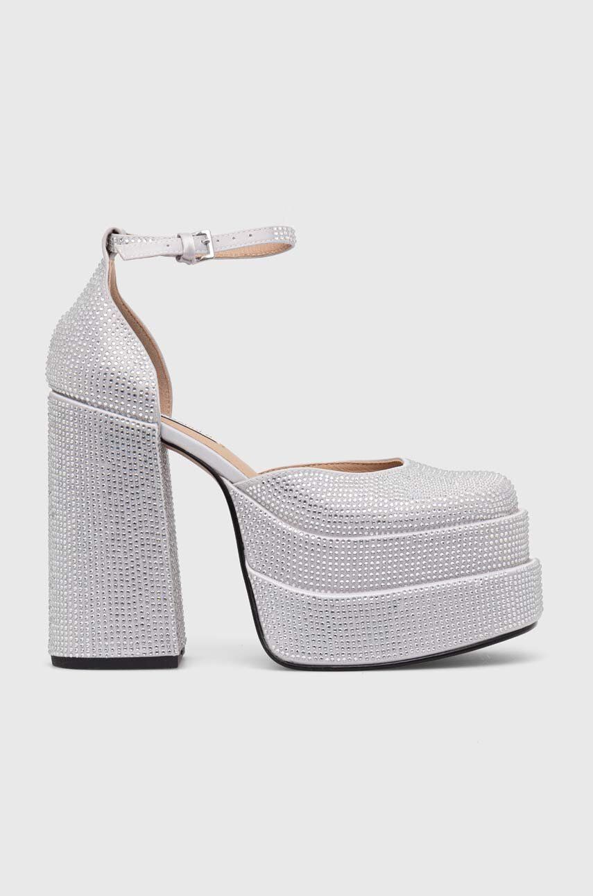 Levně Lodičky Steve Madden Charlize-R stříbrná barva, na podpatku, SM11002257