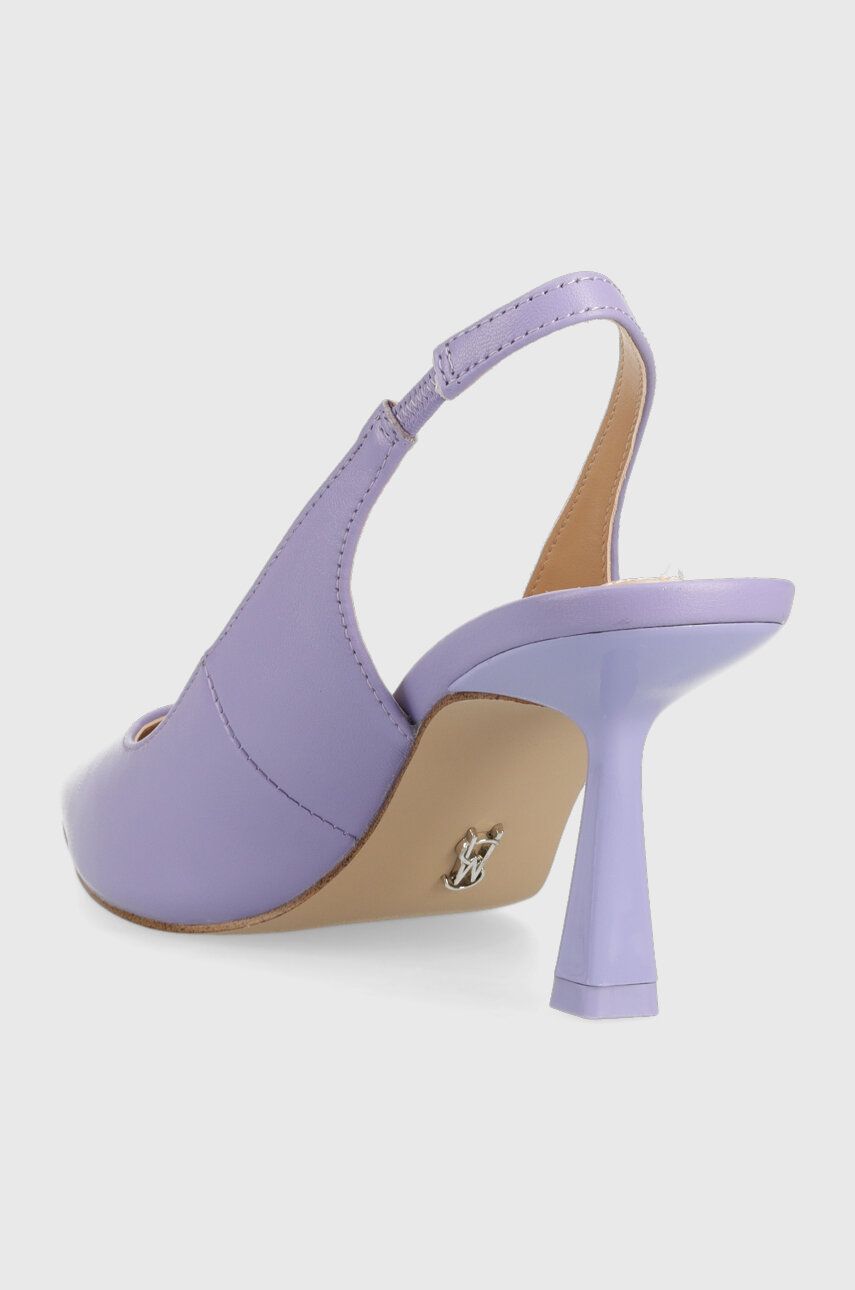 Steve Madden Pantofi De Piele Lustrous Culoarea Violet, Cu Toc Drept, Cu Toc Deschis, SM11002088