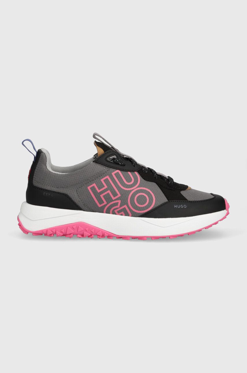 Sneakers boty HUGO Kane šedá barva, 50493153 - šedá -  Svršek: Umělá hmota