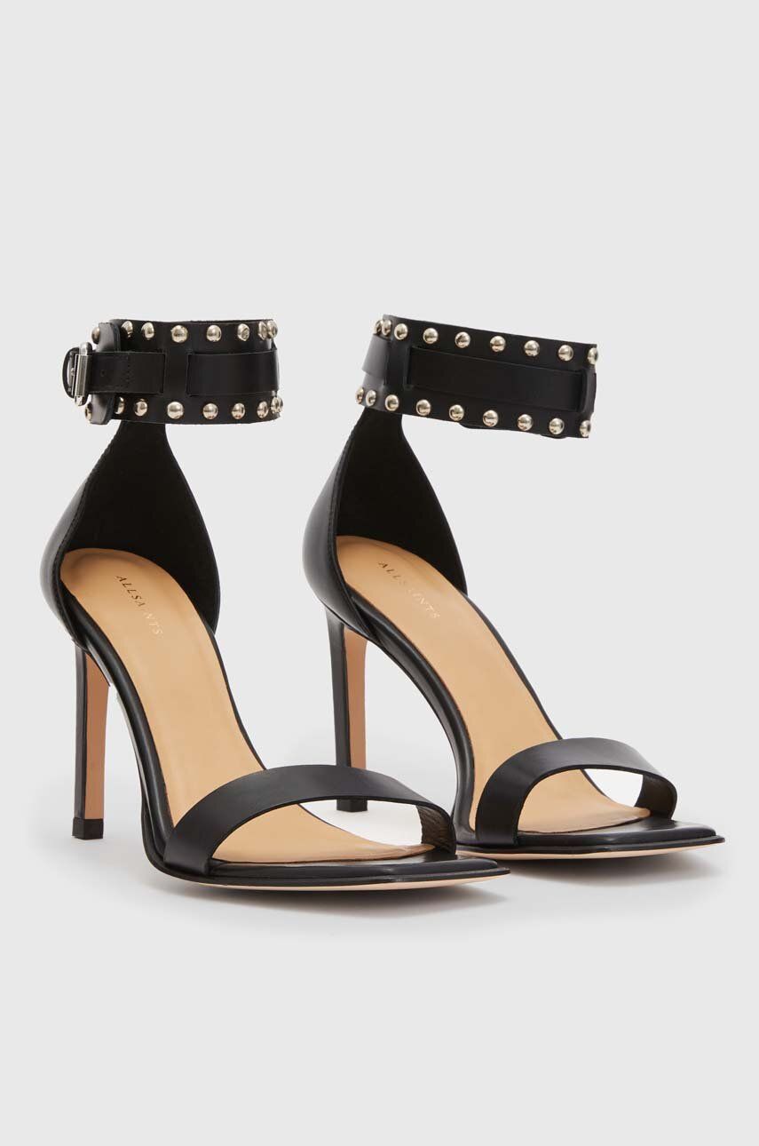 AllSaints sandale de piele ALMA femei, culoarea negru, cu toc cui, WF027Z AllSaints