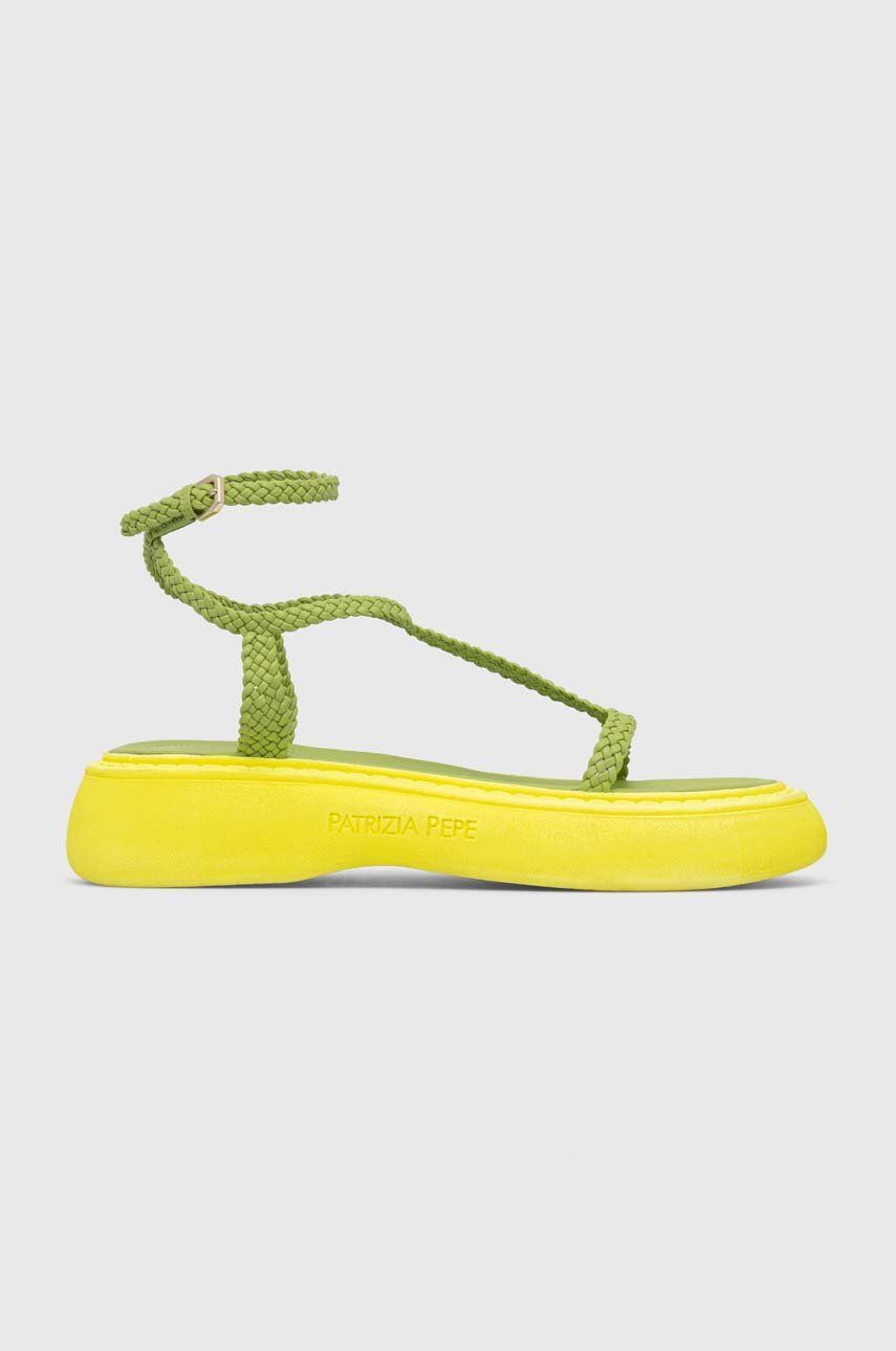 Sandály Patrizia Pepe dámské, zelená barva, na platformě, 2X0020 L076 G556 - zelená -  Svršek: 