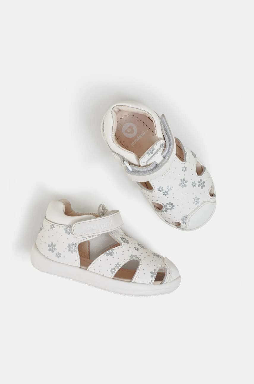 Mayoral sandale din piele pentru copii culoarea argintiu