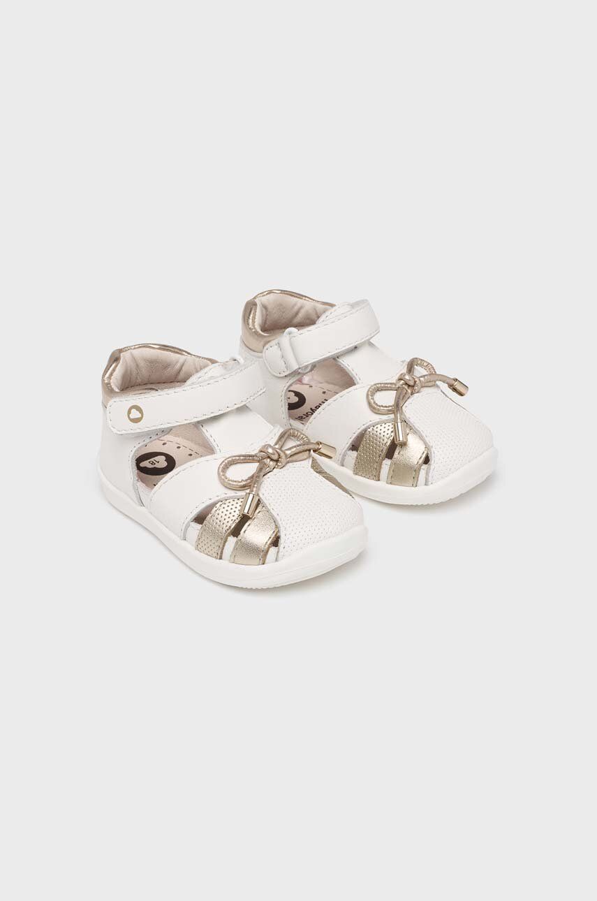 Dětské kožené sandály Mayoral bílá barva - bílá -  Svršek: Přírodní kůže Vnitřek: Přírodní