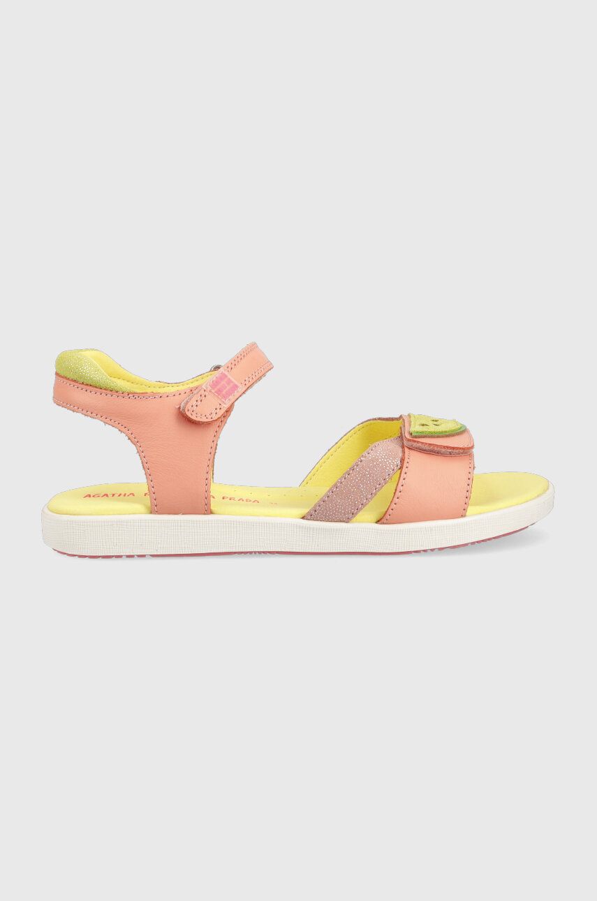 Levně Dětské kožené sandály Agatha Ruiz de la Prada růžová barva