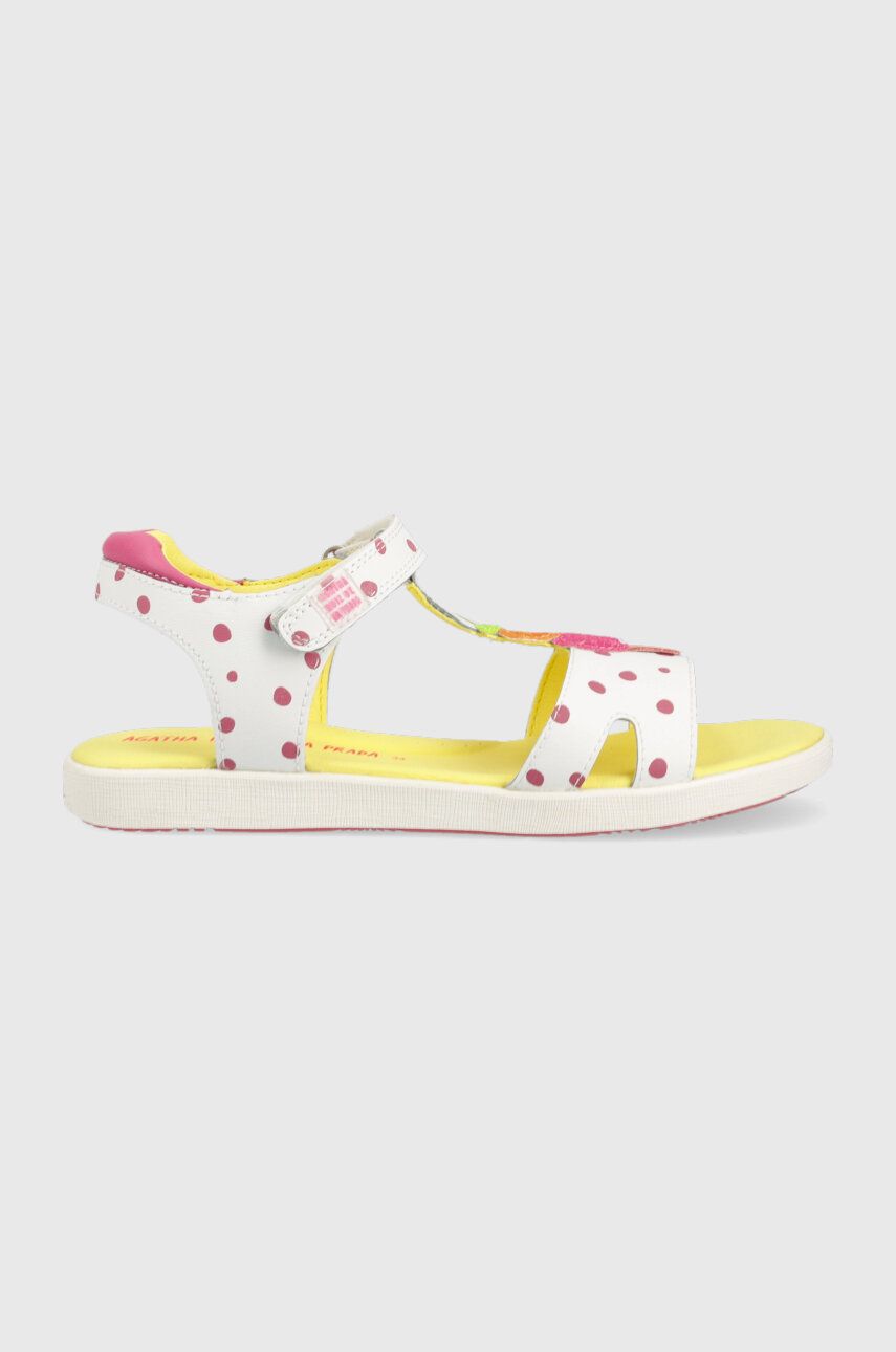 E-shop Dětské kožené sandály Agatha Ruiz de la Prada bílá barva