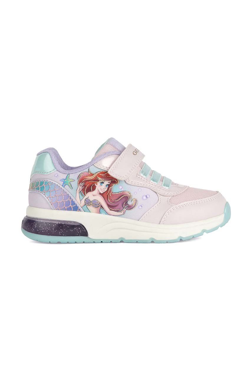 Dětské sneakers boty Geox x Disney růžová barva - růžová -  Svršek: Umělá hmota