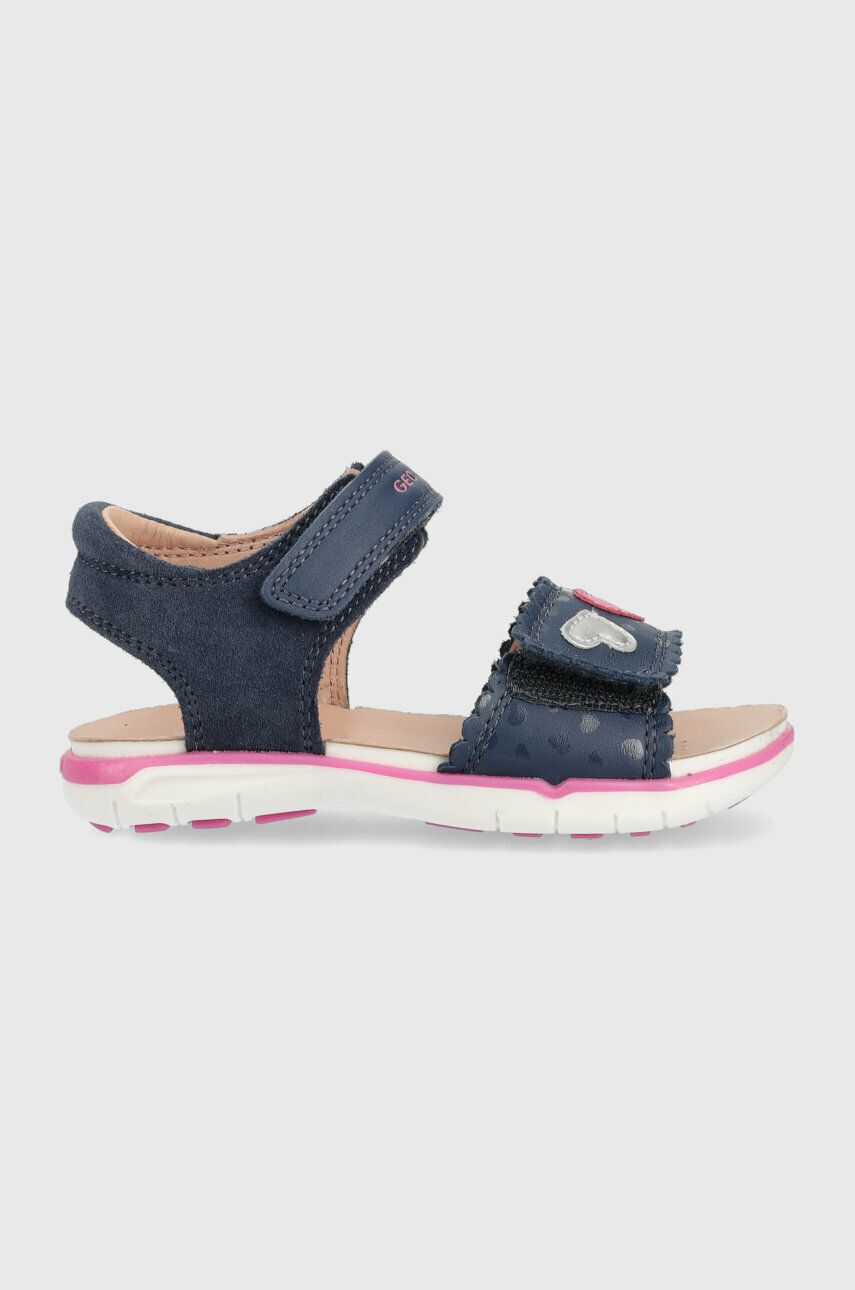 Geox sandale din piele pentru copii culoarea albastru marin