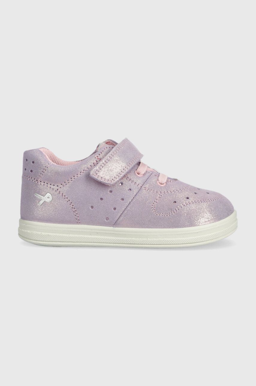 Levně Dětské semišové sneakers boty Primigi fialová barva
