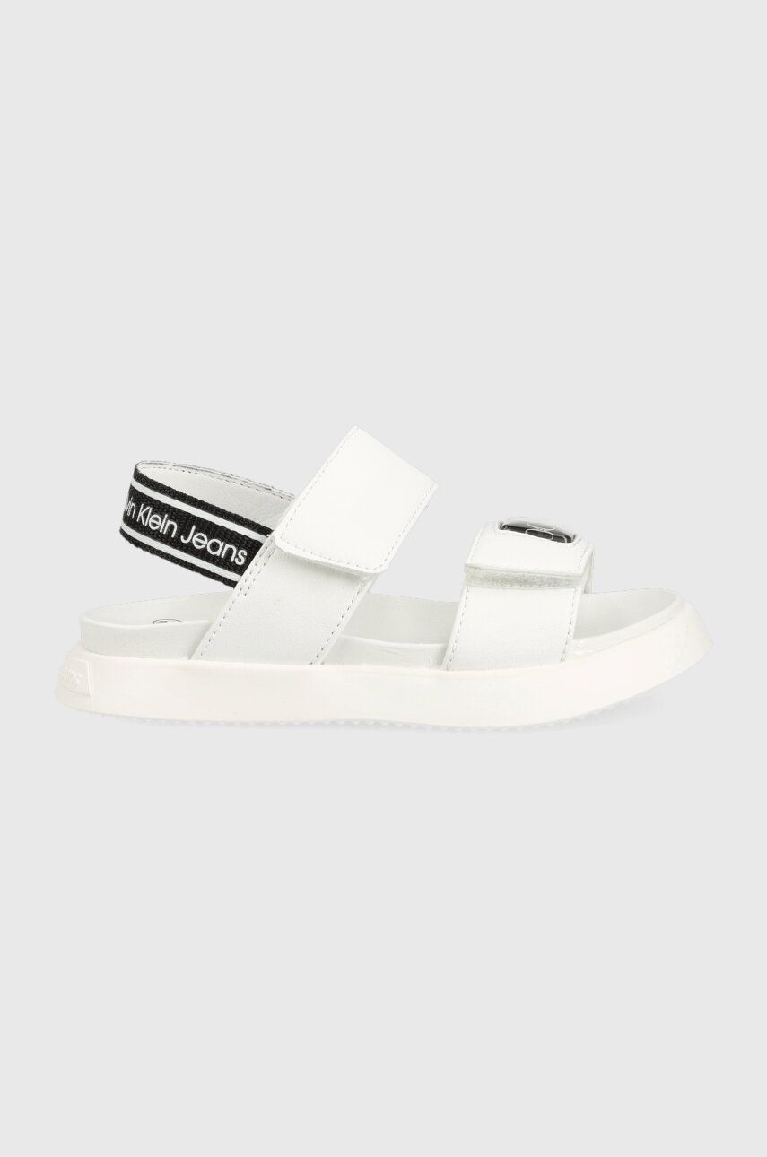 Dětské sandály Calvin Klein Jeans bílá barva - bílá -  Svršek: Umělá hmota