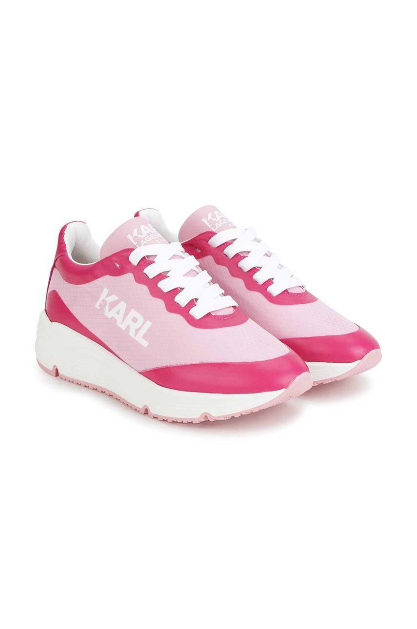Dětské sneakers boty Karl Lagerfeld růžová barva - růžová -  Svršek: Textilní materiál Vni