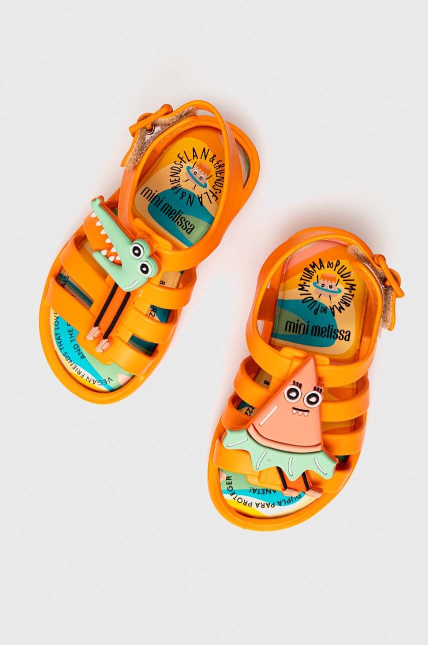 Levně Dětské sandály Melissa oranžová barva