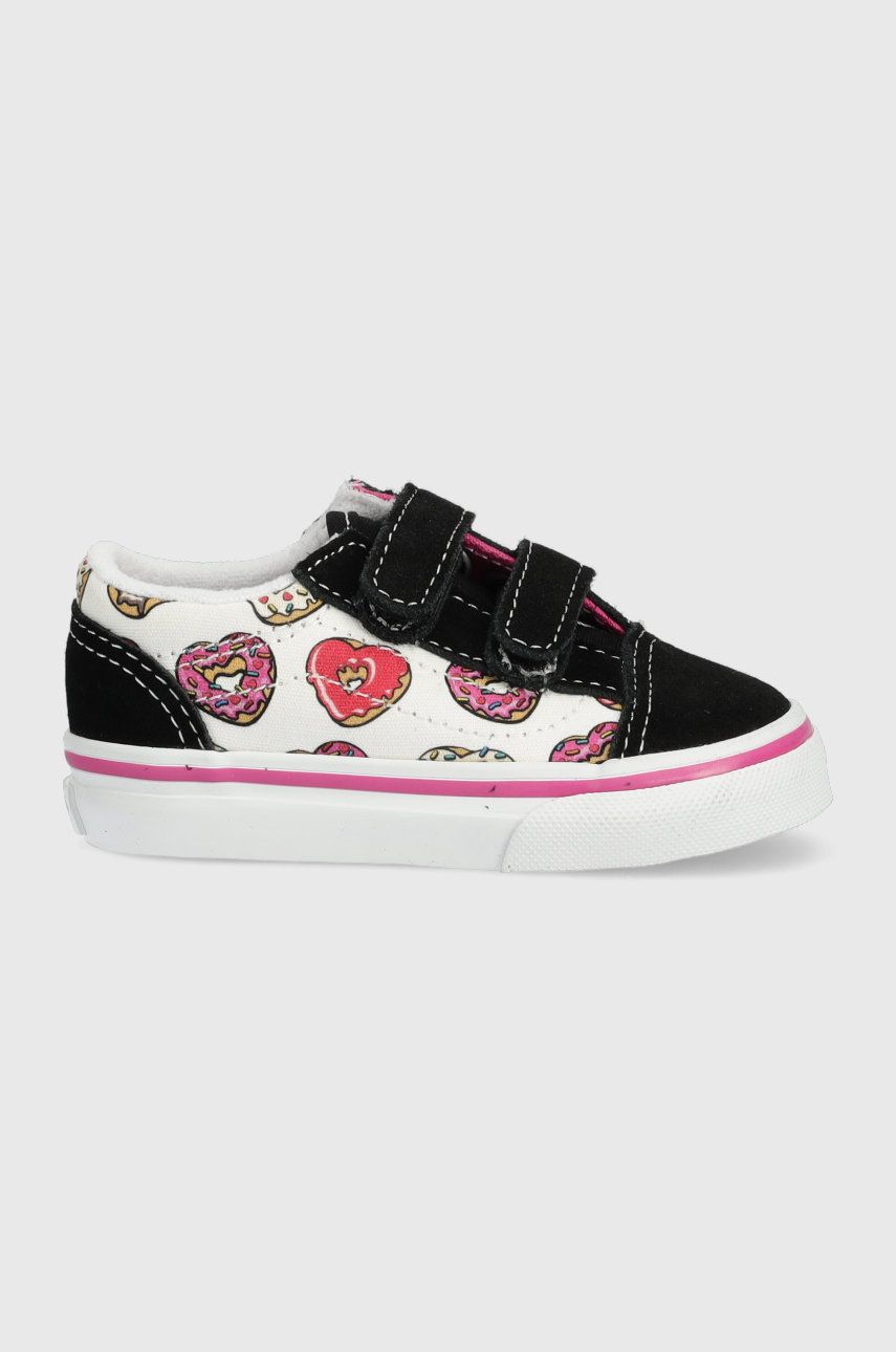 Vans sneakers pentru copii TD Old Skool V LOVE BLKPK culoarea negru