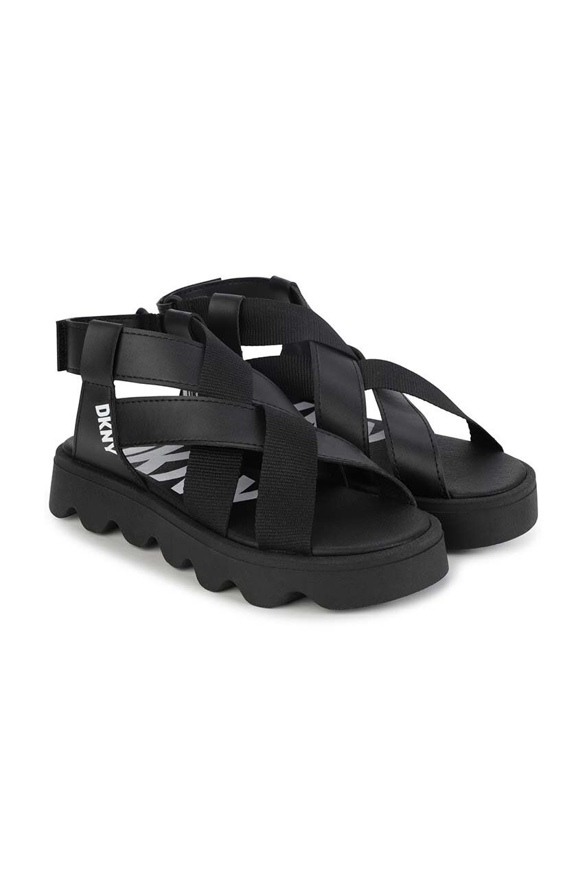 Dětské sandály Dkny černá barva - černá -  Svršek: Umělá hmota