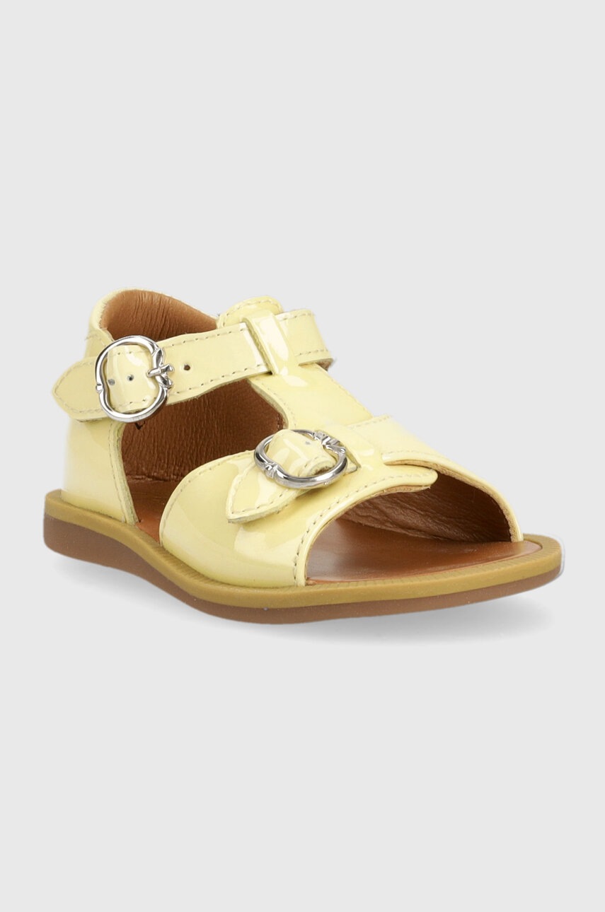 Детские кожаные сандалии Pom D'api цвет жёлтый