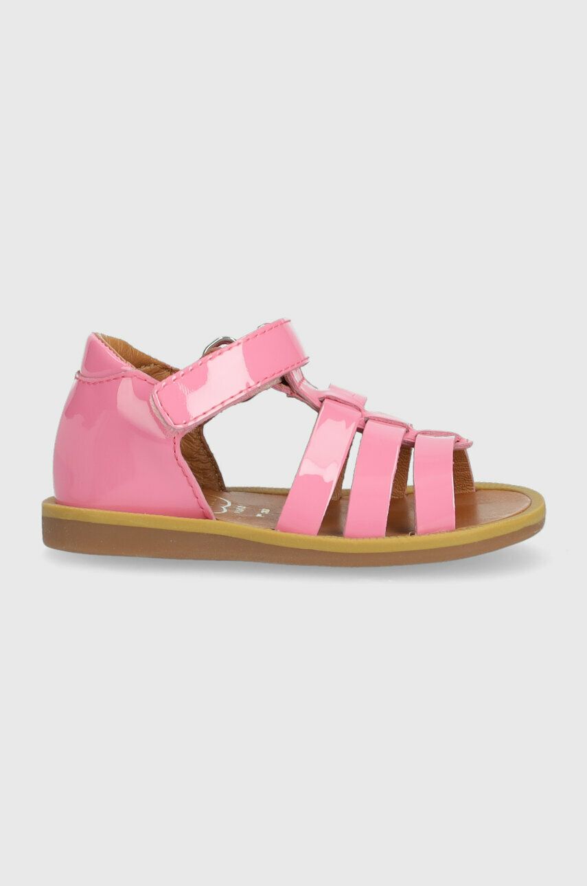 Dětské kožené sandály Pom D′api růžová barva - růžová -  Svršek: Přírodní kůže Vnitřek: Př