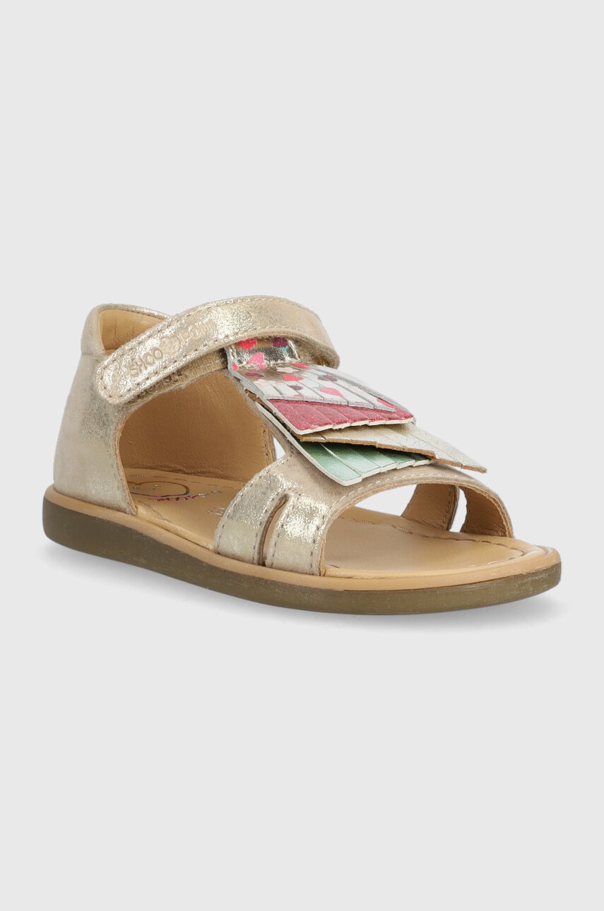 Детские кожаные сандалии Shoo Pom цвет золотой Детские кожаные сандалии Shoo Pom цвет золотой